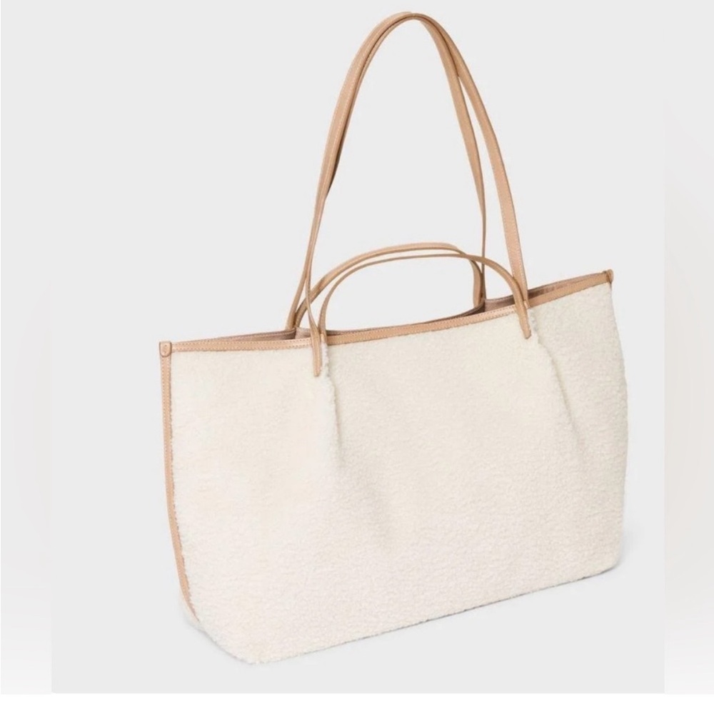 NEW Universal Thread Faux Sherpa Cream / Tan Large Tote Bag